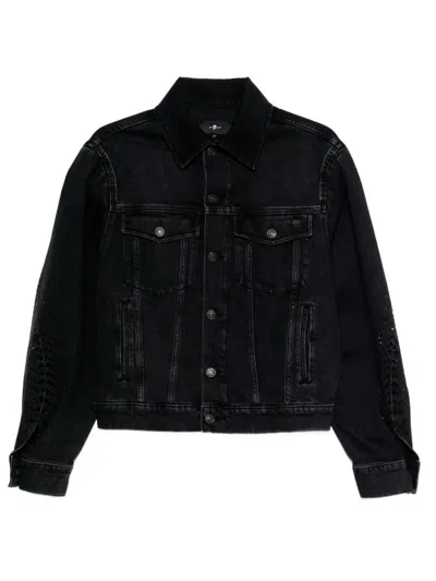 7 FOR ALL MANKIND `TWISTED JACKET THUNDER STORM WITH CRYSTALS` JACKET