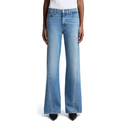 7 For All Mankind Twisted Seam Lotta High Waist Wide Leg Jeans In Blue