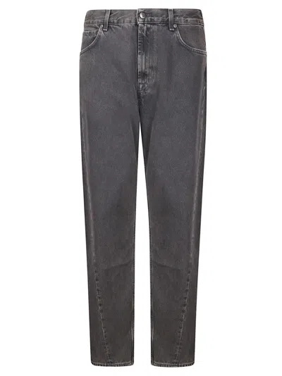 7 For All Mankind Twisted Straight Roots Jeans In Gray