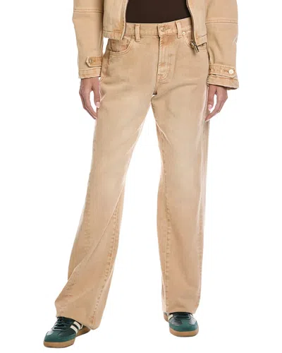 7 For All Mankind Twisted Tess Sand Dune Straight Jean In Neutral