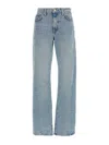 7 For All Mankind Faded Wash Five-pocket Denim Trousers In Blue