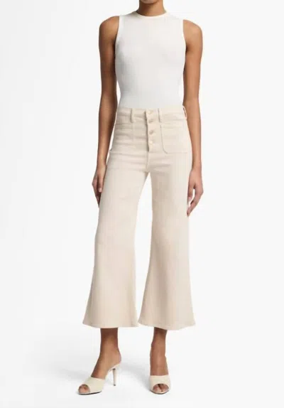 7 FOR ALL MANKIND ULTRA HIGH RISE CROPPED JEANS IN CREME