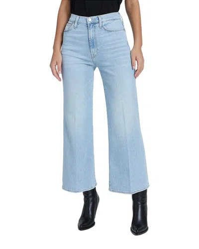7 For All Mankind Ultra High-rise Cropped Wild Fire Flare Jean In Blue