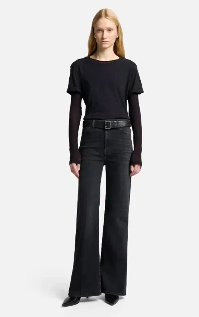 7 For All Mankind Ultra High Rise Jo Jean In Bottomline In Black