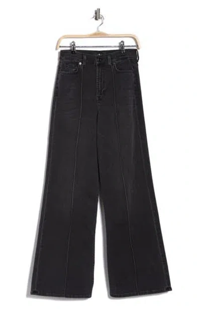 7 For All Mankind Ultra High Rise Jo Wide Leg Jeans In Black