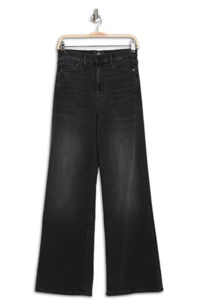 7 For All Mankind Ultra High Waist Wide Leg Jeans In Black