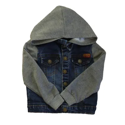 Pre-owned 7 For All Mankind Kids'  Unisex Gray Blue Jacket In Grey