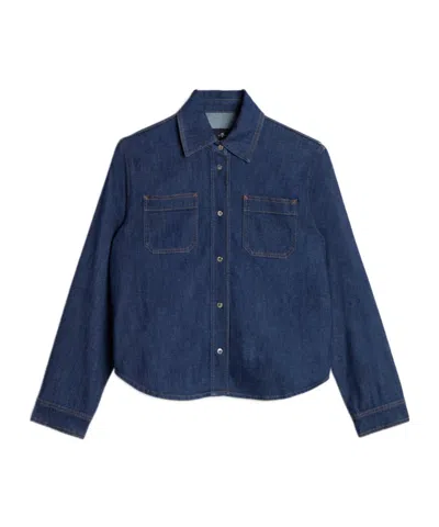 7 For All Mankind Utility Classic Shirt In Weightless In Blue