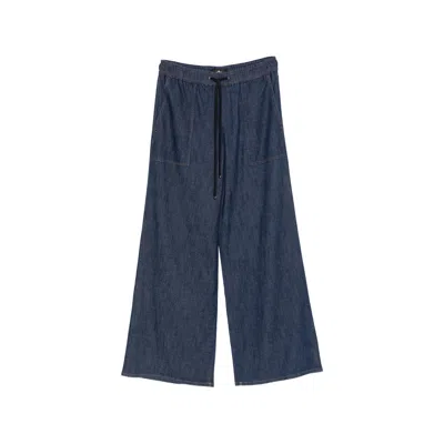 7 For All Mankind Utility Drawstring Wide-leg Jeans In Blue