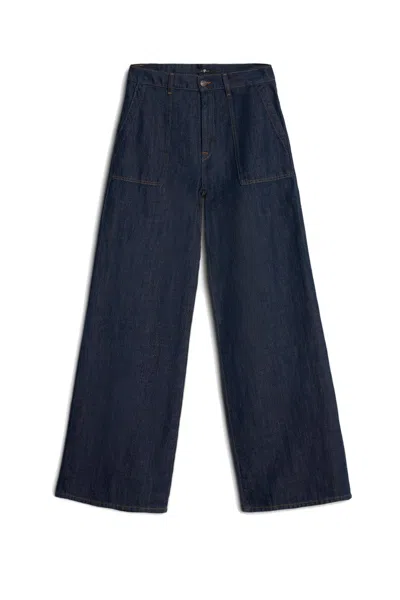 7 FOR ALL MANKIND UTILITY POCKET WIDE-LEG DENIM PANTS