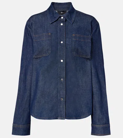 7 For All Mankind Utility Shirt In Blue