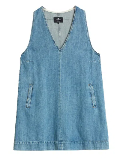 7 For All Mankind V Neck Dress Arizona Clothing In Blue