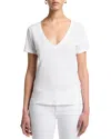 7 For All Mankind Easy V-neck T-shirt In Optic White
