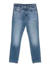 7 For All Mankind Light Wash Relaxed Skinny Jeans With Rolled Cuffs In Blue