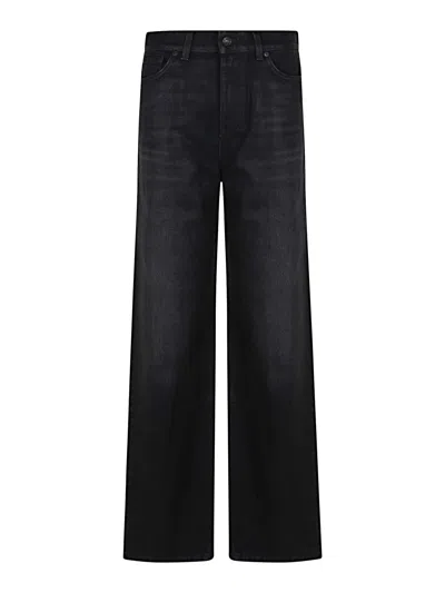 7 For All Mankind Vaqueros Rectos - Negro