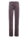 7 For All Mankind Calie Straight Leg Trousers Five Pocket In Purple