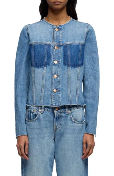 7 For All Mankind Vicky Denim Jacket In Blue