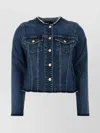 7 For All Mankind Vicky Denim Jacket Frayed Hem