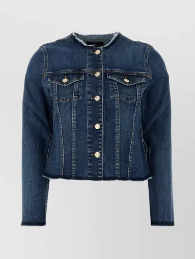 7 FOR ALL MANKIND VICKY DENIM JACKET FRAYED HEM
