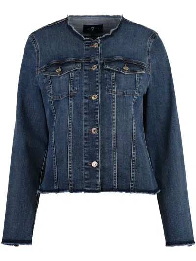 7 For All Mankind Vicky Denin Jacket In Blue