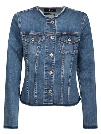 7 For All Mankind Vicky Stretch Blue Denim Jacket