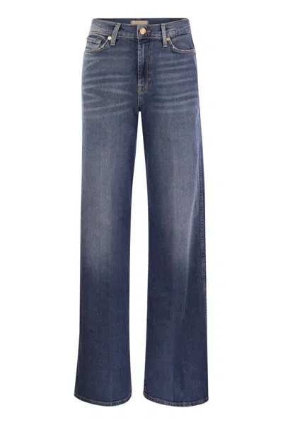 7 For All Mankind Vintage-inspired High-waisted Flared Jeans For Women In Blue
