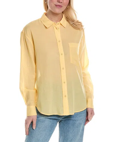 7 For All Mankind Voile Button Up Shirt In Yellow