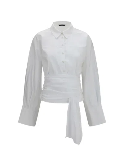 7 For All Mankind Waist-tie Shirt In White