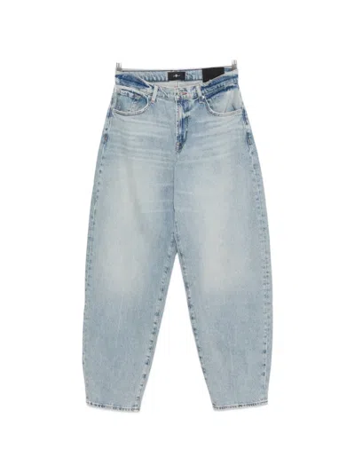 7 For All Mankind Wash Denim Jeans In Blue
