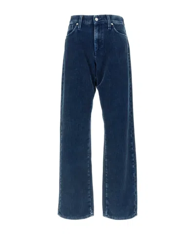 7 For All Mankind Washed Denim Trousers In Blue