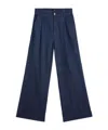 7 For All Mankind Weightless Denim Pleated Trouser In Blue
