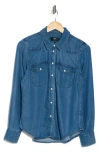 7 For All Mankind Classic Button Down Shirt In Denim In Medium Indigo