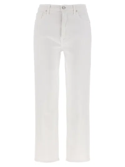 7 For All Mankind White Easy Slim Ankle Jeans