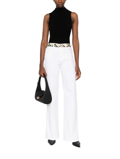 7 For All Mankind White Flared High Rise Jeans