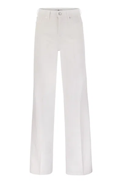7 For All Mankind White High Waist Flared Jeans For Women