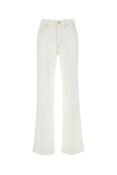 7 FOR ALL MANKIND WHITE LYOCELL MODERN DOJO PANT