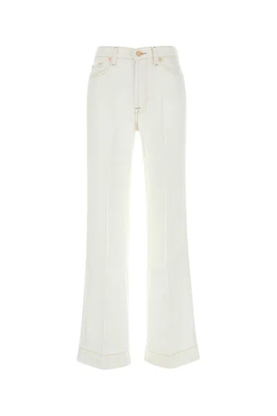 7 FOR ALL MANKIND WHITE LYOCELL MODERN DOJO PANT