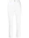 7 For All Mankind Cropped Slim-fit Jeans In White