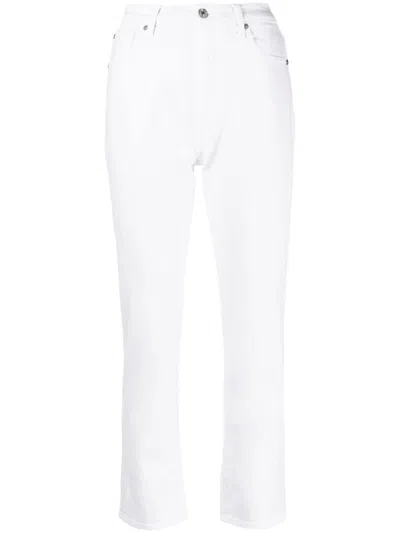 7 FOR ALL MANKIND WHITE SLIM FIT DENIM JEANS