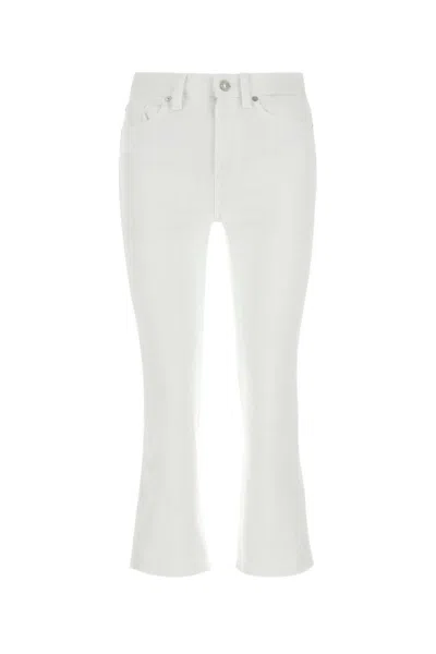 7 FOR ALL MANKIND WHITE STRAIGHT LEG JEANS