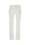 7 FOR ALL MANKIND WHITE STRETCH DENIM THE STRAIGHT JEANS