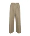 7 For All Mankind High Waisted Pleated Wide Leg Trousers In Brown