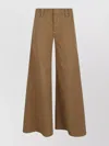 7 For All Mankind Wide-leg Mid-rise Jeans With Concealed Closure In Brown
