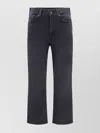 7 FOR ALL MANKIND WIDE LEG COTTON JEANS WITH FRAYED HEMS