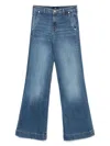 7 For All Mankind Wide-leg High-waist Jeans With Vintage Fading In Blue