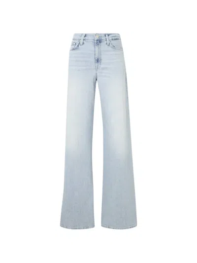 7 For All Mankind Wide-leg Denim Jeans In Blue