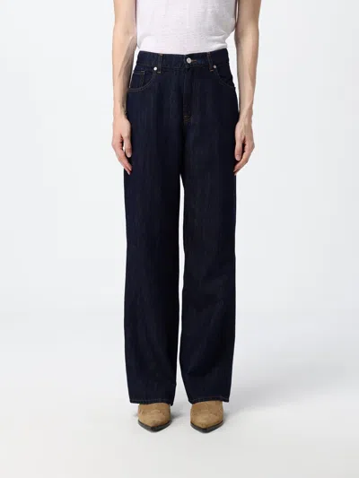 7 For All Mankind Wide Leg Denim Trousers In Blue