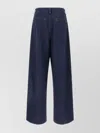 7 For All Mankind Wide Leg Denim Trousers Featuring Pockets In Blue