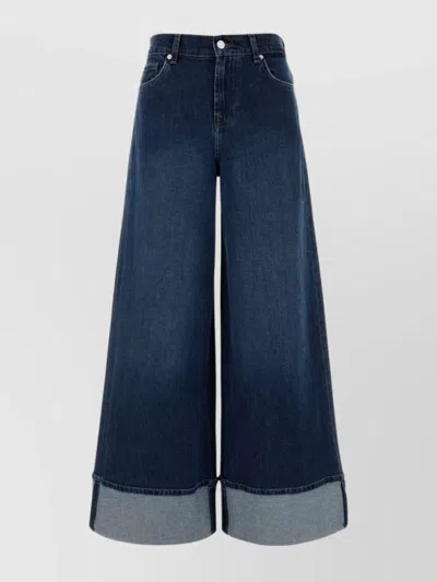 7 FOR ALL MANKIND WIDE-LEG DENIM TROUSERS FOLDED CUFFS
