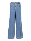 7 For All Mankind Wide-leg Denim Trousers With Pleated Front In Animal Print